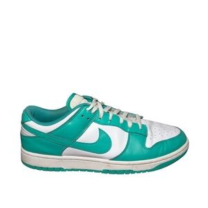 Nike Turquoise Dunk Low and White Athletic Shoes size 12 Men